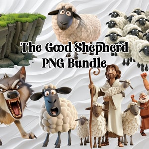 Das Gleichnis vom Guten Hirten PNG Bundle, Bibelgeschichten, Instant Download