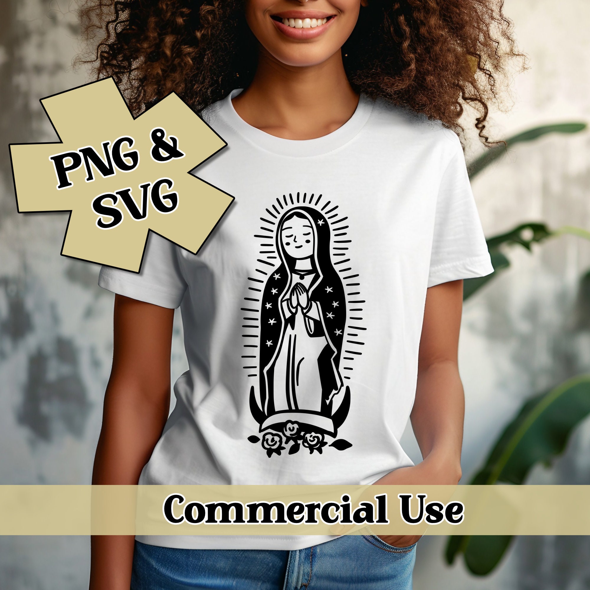 Our Lady of Guadalupe PNG & SVG, Simple, Cute, Instant Download