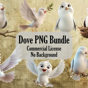 Dove Clipart Bundle, Cartoon Images, Bible Images, Instant Download