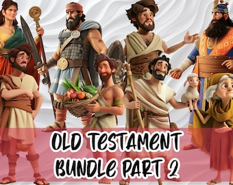 Old Testament Clipart Bundle Part 2, Cartoon Images, Bible Stories, Instant Download