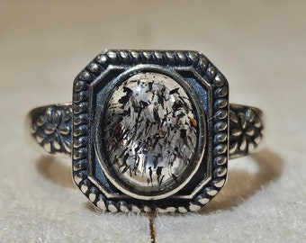 high grade vintage style super seven 925 sterling silver adjustable ring
