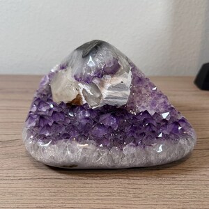 beautiful druzy amethyst geode with calcite from Brazil