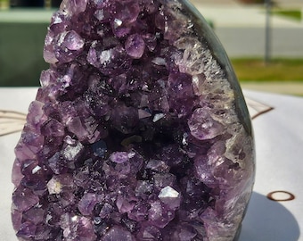 beautiful natural amethyst geode cut base