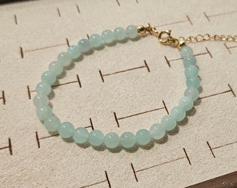 natural amazonite beaded bracelet adjustable gift for mom girlfriend wife summer vibes