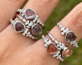 natural super seven adjustable ring