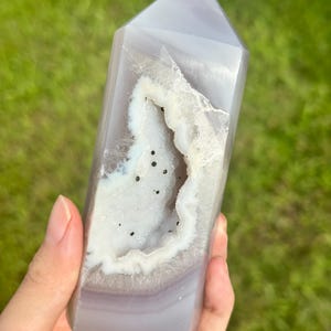 Natürlicher Druzy Achat Kristall Turm