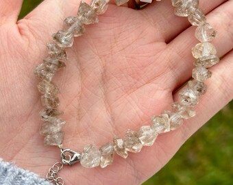 natural HERKIMER DIAMOND beaded bracelet gift for him her father husband boyfriend girlfriend wife