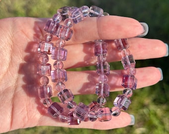 Natural amethyst beaded bracelet