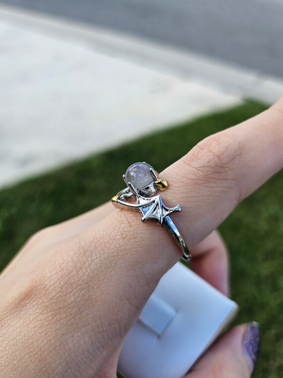 Labradorite little devil silver plated ring - image 6