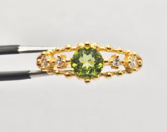 Natural peridot gold plated 925 sterling silver adjustable ring gift for her wife girlfriend