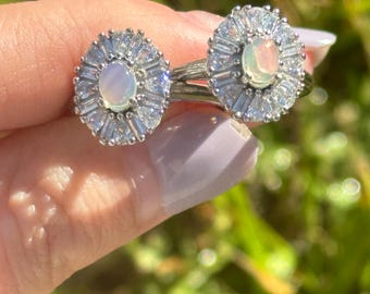 natural opal adjustable ring