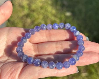 7mm natural tanzanite beaded bracelet top grade gift for her mom girlfriend mom wife