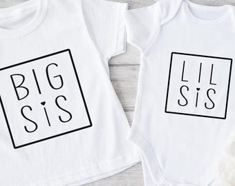 Matching Big Sis Lil Sis T-Shirts: Sister Outfit Set