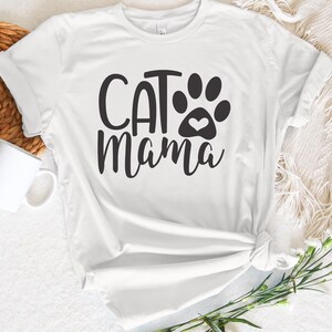 Cat Mom T-Shirt, Cute Fur Mama Shirt, Cat Mom Tee, Cat Lover Gift for Her, Cat Themed T-Shirt,  Mother&#39;s Day Gift for Cat Lovers