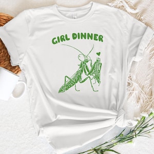 Camiseta de la Mantis Religiosa de la Cena de Chicas, Camiseta Unisex con Humor Feminista, Camiseta con Insectos del Año Nuevo 2000