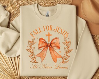 Fallen für Jesus christliches Sweatshirt, Herbst-Danksagung-T-Stück