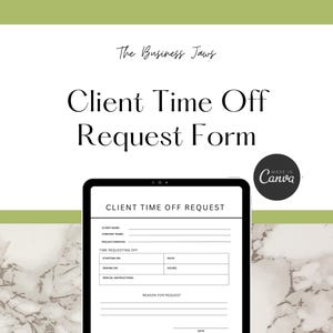 Client time off request, Time-off form, Editable Time Off Request Form, 8.5x11 inches