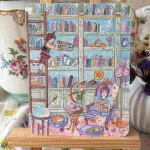 Cartolina illustrata "Literary Reverie" - Stampata da un acquerello originale.
