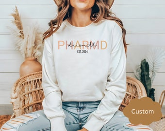 Sweat docteur en pharmacie, cadeau pharmacien, sweat pharmacien, sweat étudiant en pharmacie, remise des diplômes en pharmacie, sweatshirt PharmD