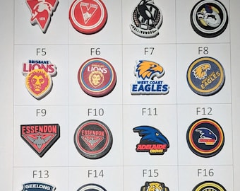Jibbitz Style Croc Charms - AFL Football Rugby