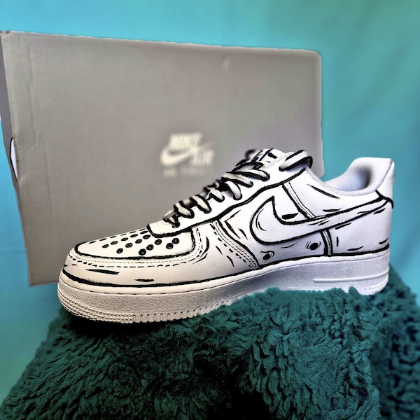 Custom Air Force 1 Sneakers | Custom Sneakers | Custom Nike | Cartoon Design Nike AF1 | Handmade Sneakers