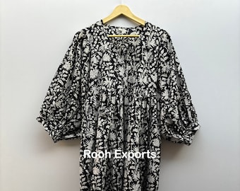 Black Kyra Cotton Summer Dress, Lightweight Spring Dress, Beach Dress, Midi Dress, Mini Dress, Deep Neck With String Closer