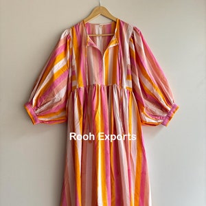 Hand Block Print Kyra Midi Dress | Bohemian Cotton Dress | Dresses for Women | String Closer Dress