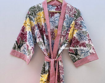 Abito kimono in cotone, copertura bikini, abbigliamento da resort, abito da damigella d'onore, indumenti da notte estivi, kimono per feste nuziali