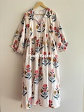 Floral Hand Block Print Kyra Midi Dress | Bohemian Cotton Dress | Dresses for Women | String Closer Dress product logo