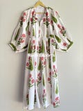 Floral Hand Block Print Kyra Midi Dress | Bohemian Cotton Dress | Dresses for Women | String Closer Dress product logo