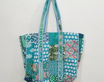 Sac patchwork indien fait à la main pour femmes, sac Jhola pour maman, sacs de marché, sac à provisions, cadeau de fête des mères