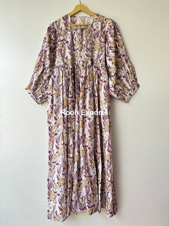 lightweight cotton summer dress New Arrival Retro Printing Cotton Summer Dress Lightweight Soft Cotton Maxi Dress Plus Size Dress Plus Size Clothing Loose Dress Style 187P
