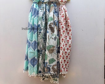 Sciarpe in morbido voile di cotone con stampa floreale per donna Sciarpa vintage con stola per testa e collo