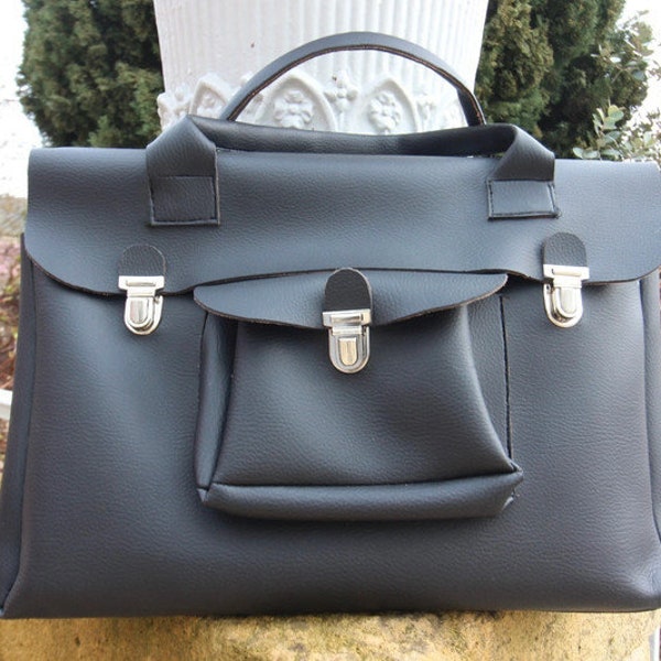 Faux leather/suede briefcase for men/women
