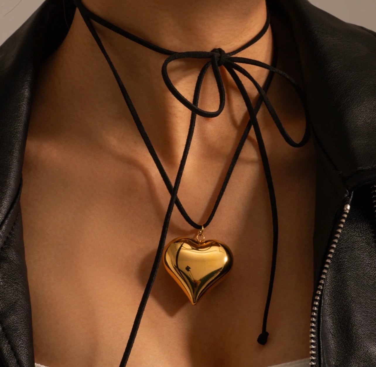 Puffy Gold Heart Burgundy Cord