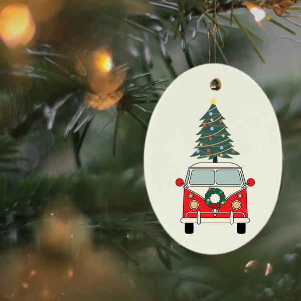 Vw Bus Ornament Christmas Xmas Gift Idea for Vanagon Kombi Hippie Van