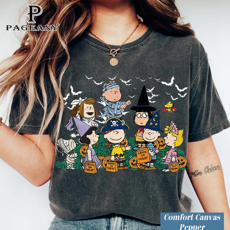 Peanuts Halloween Shirt, Spooky Halloween Movie Characters Shirt, Retro