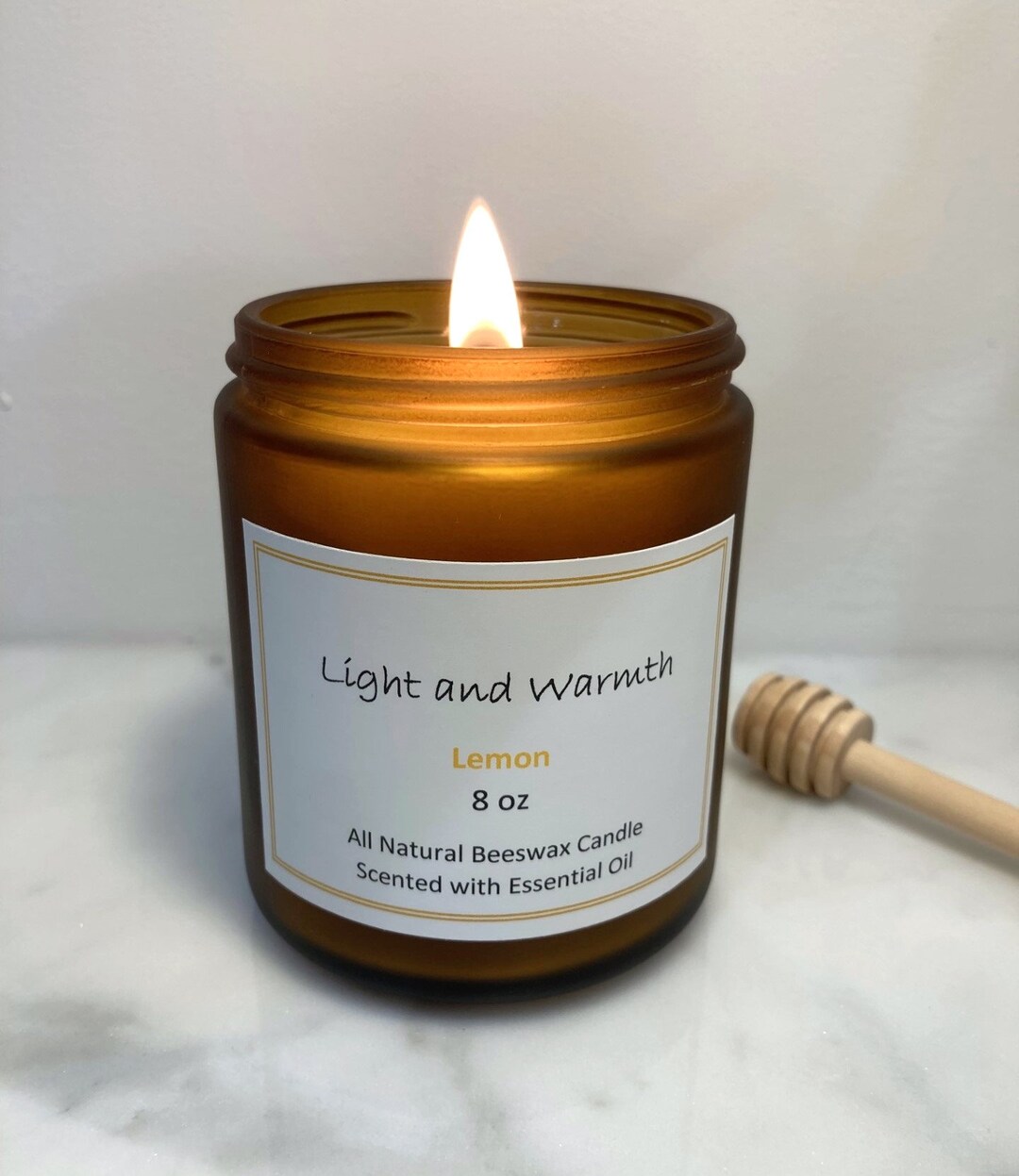 8 Oz Organic Beeswax Candle Scented Beeswax Candle Message Etsy