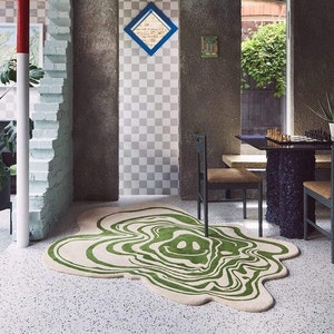 Irregular Amoeba Shaped Smiley Hand-tufted Rugs With 100% New Zealand ...