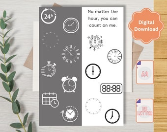 Du kan räkna med mig, du är älskad, krya på dig-kort, cancervårdspaket, utskrivbart må bättre-kort, roligt stödkort, PDF A4/US letter