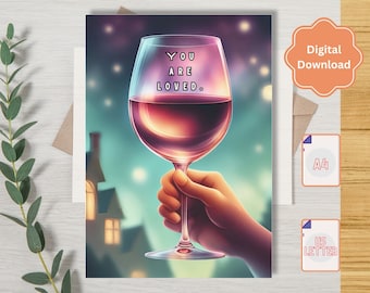 Du är älskad, krya på dig-kort för cancerpatienter, patientåterhämtningskort, cancerkrigare, cancervårdspaket, PDF A4/US Letter