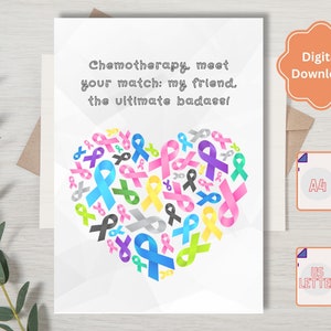 Conheça seu par ideal para quimioterapia, Cartão de combate ao câncer, Cartão de melhoras para pacientes com câncer, Pacote de cuidados para câncer, Cartão de tratamento de quimioterapia, PDF A4/Carta EUA