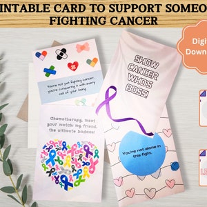 Show Cancer Who&#39;s Boss, Get Well Card for Cancer Patients, Chemotherapy Meet Your Match, Fight Cancer Card, Cancer Care Package