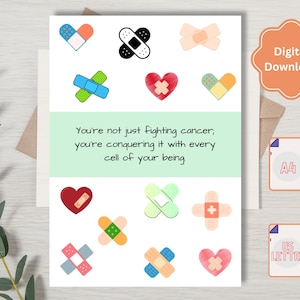 Fight Cancer Card, Get Well Card for Cancer Patients, Chemotherapy Meet Your Match, Cancer Warrior, Cancer Care Package, PDF A4/US Letter