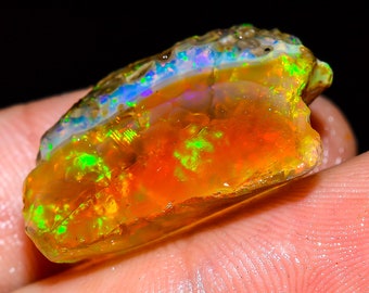 Amazing Top Grade Quality 100% Natural Welo Fire Ethiopian Opal Fancy Rough Loose Gemstone For Making Jewelry 16.5 Ct. 25X15X10 mm OR-1449