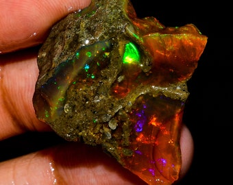 Attractive Top Grade Quality 100% Natural Welo Fire Ethiopian Opal Fancy Rough Loose Gemstone For Making Jewelry 28 Cts. 32X27X9 mm OR-1376
