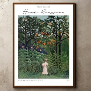 Henri Rousseau Print, Rousseau Poster, Tropical Decor, Botanical Print, Jungle Print, Woman Walking In An Exotic Forest, Vintage Wall Art