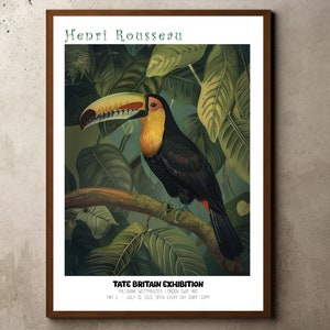 Rousseau - In a Tropical Forest. Struggle Between Tiger and Bull Print 20 x 28 in
