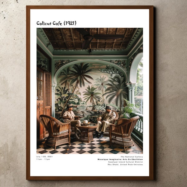 Vintage Colonial House, Jungle Wall Art, Travel Print, British Empire Colonial Style, Botanical Tropical Decor, Architecture Print, Boho Art