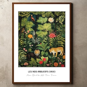 Henri Rousseau Print, Rousseau Poster, Tropical Decor, Botanical Print, Jungle Print, Wild Animals Print, Jungle Poster, Vintage Wall Art